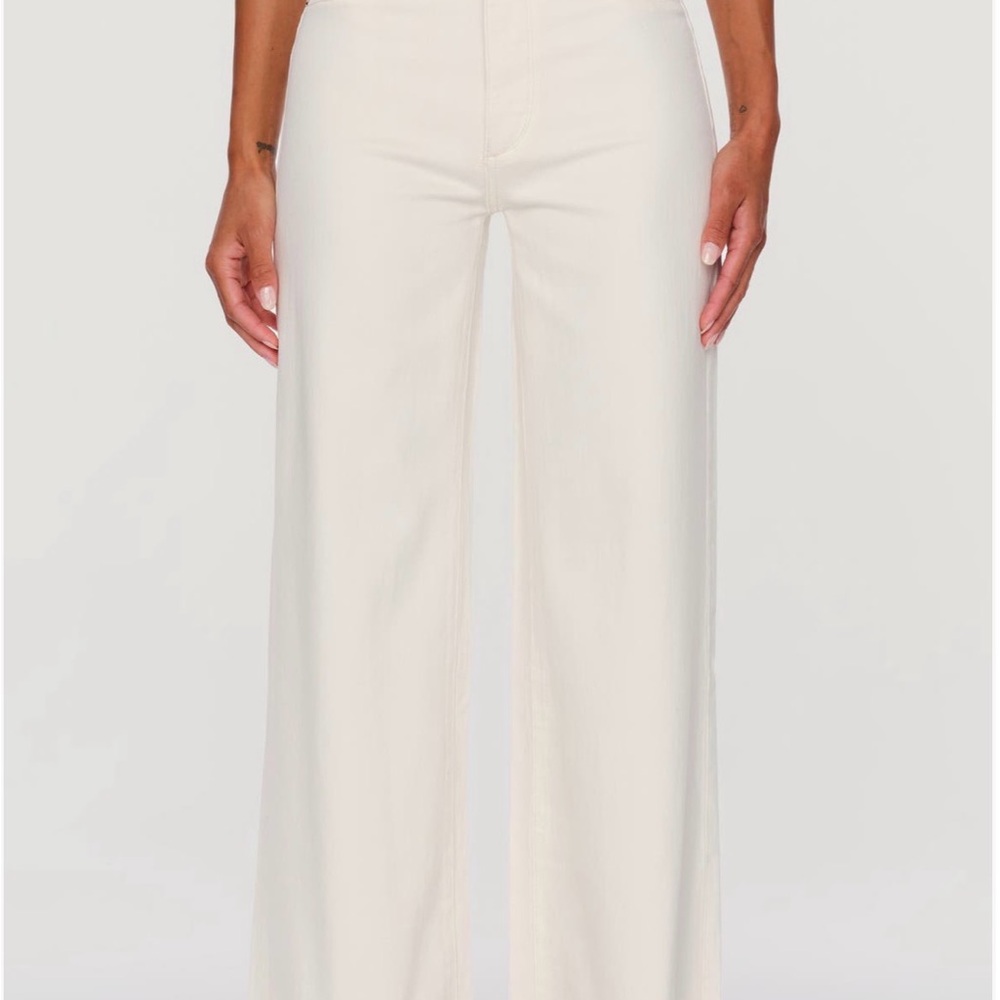 DL Hepburn Wide-Leg Jeans Eggshell